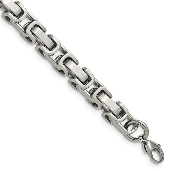 Men's 8mm Stainless Steel Fancy Link Chain Bracelet 8.5 Inch